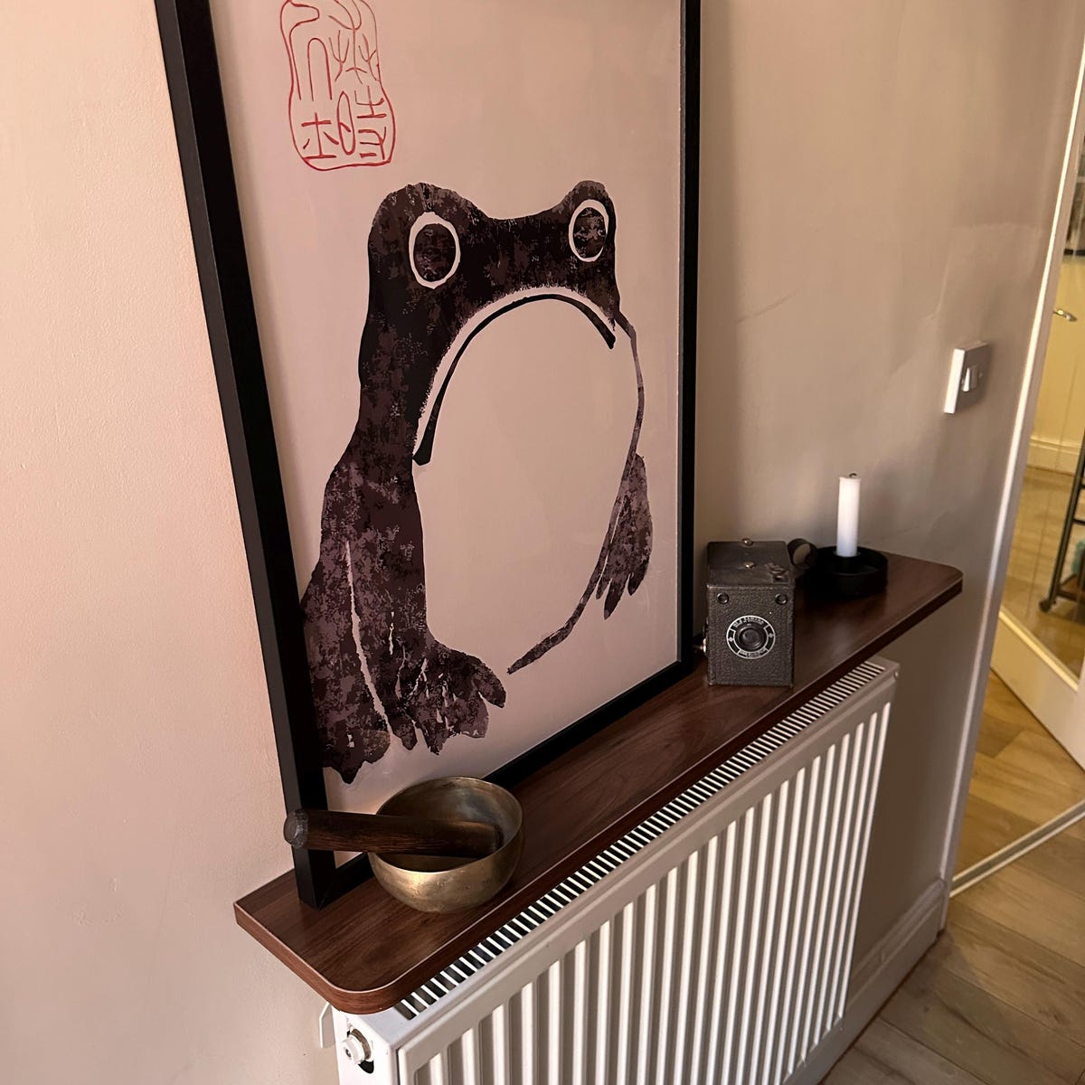 Zen Frog Japanese Ink Style Digital Art