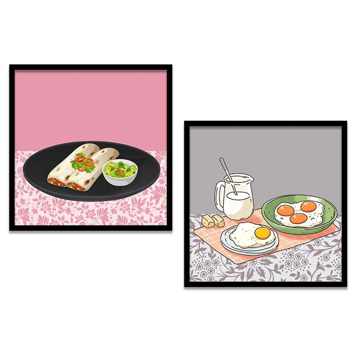 Morning Breakfast & Burrito Digital Art Set