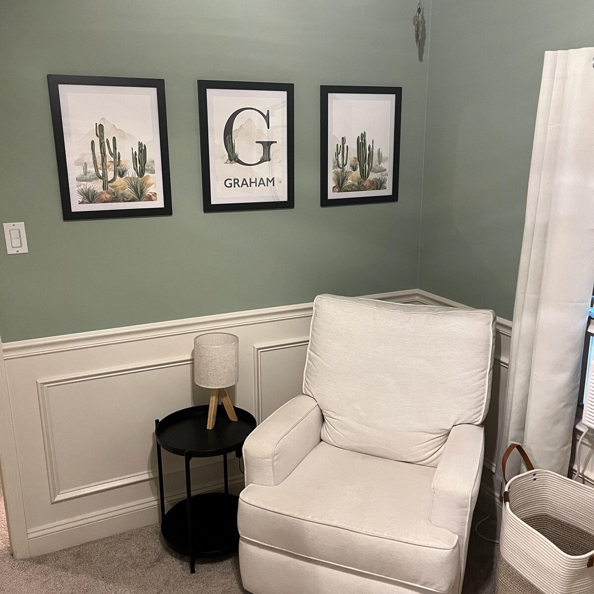 Desert Cactus Watercolor Triptych Digital Download
