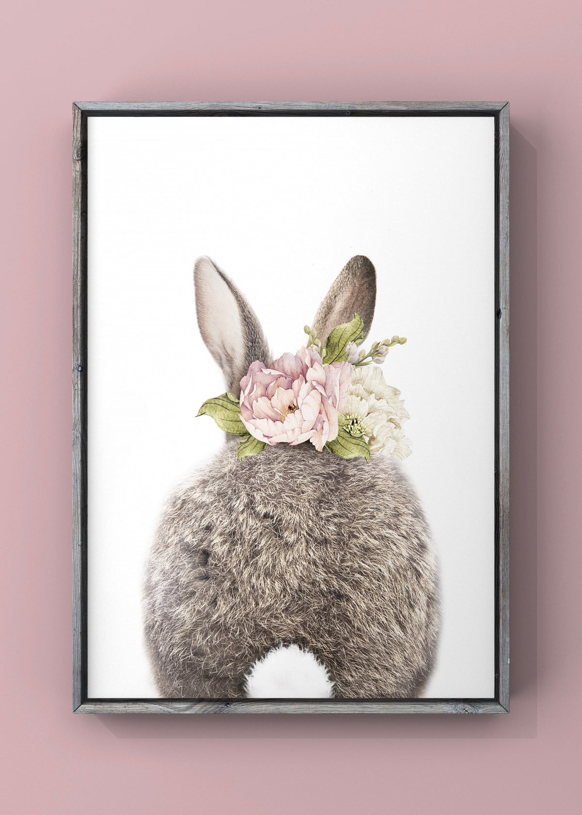 Charming Floral Bunny Digital Print
