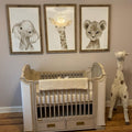 Watercolor Safari Baby Animals Digital Art Trio