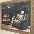 Skeleton Relaxing with Wine Digital Art Print