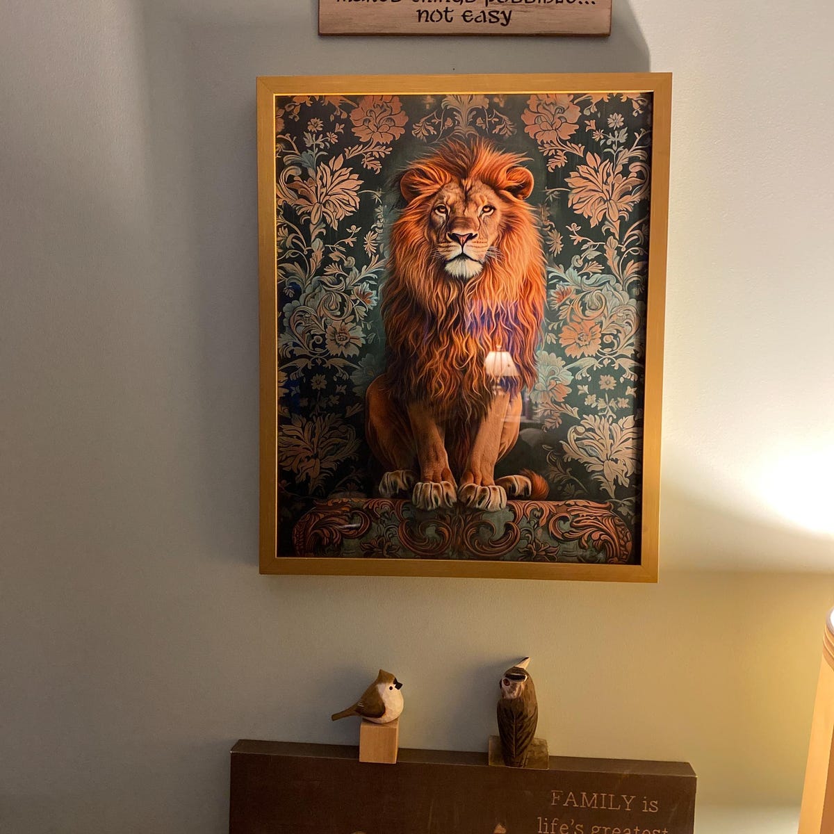 Majestic Lion Floral Portrait Digital Download