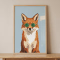 Dapper Fox in Green Sunglasses Digital Print