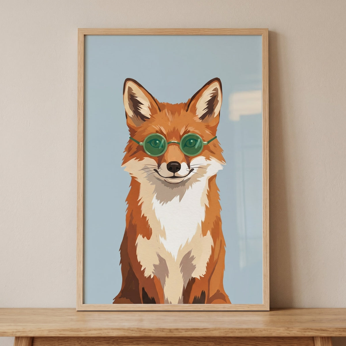 Dapper Fox in Green Sunglasses Digital Print