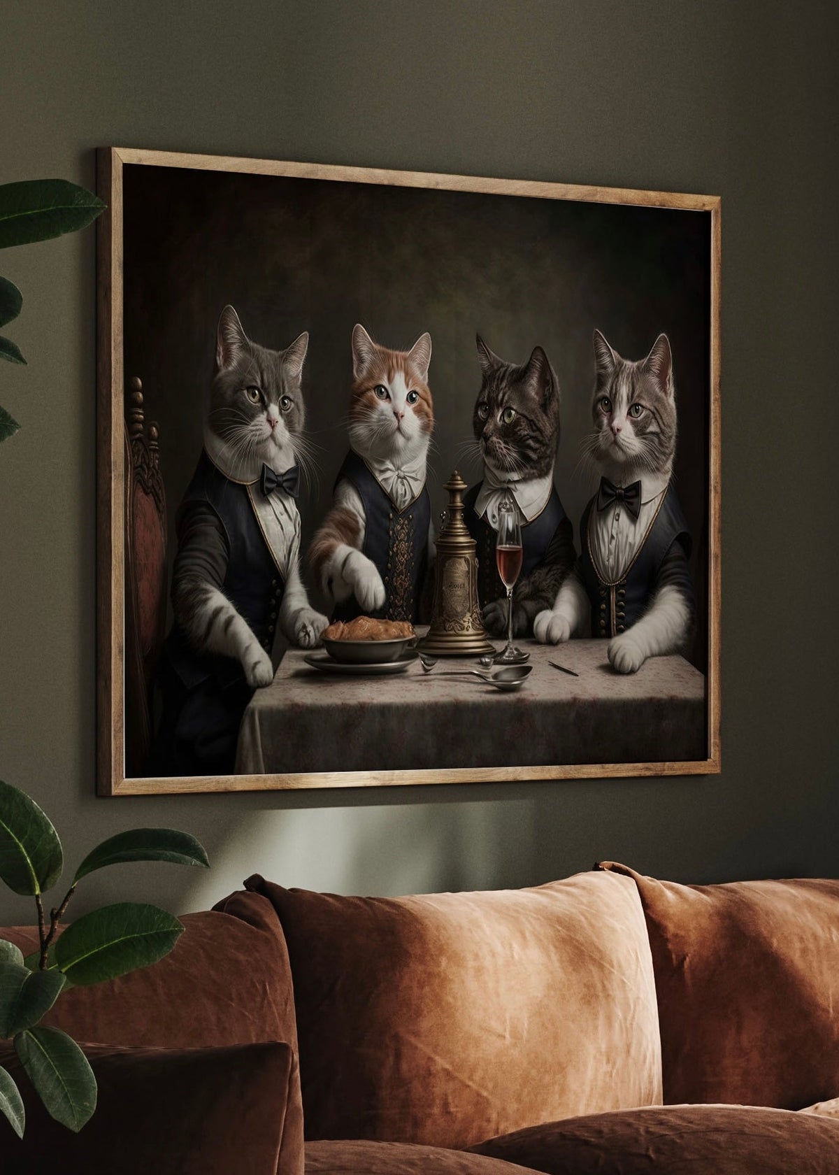 Aristocratic Cats Dining Digital Art