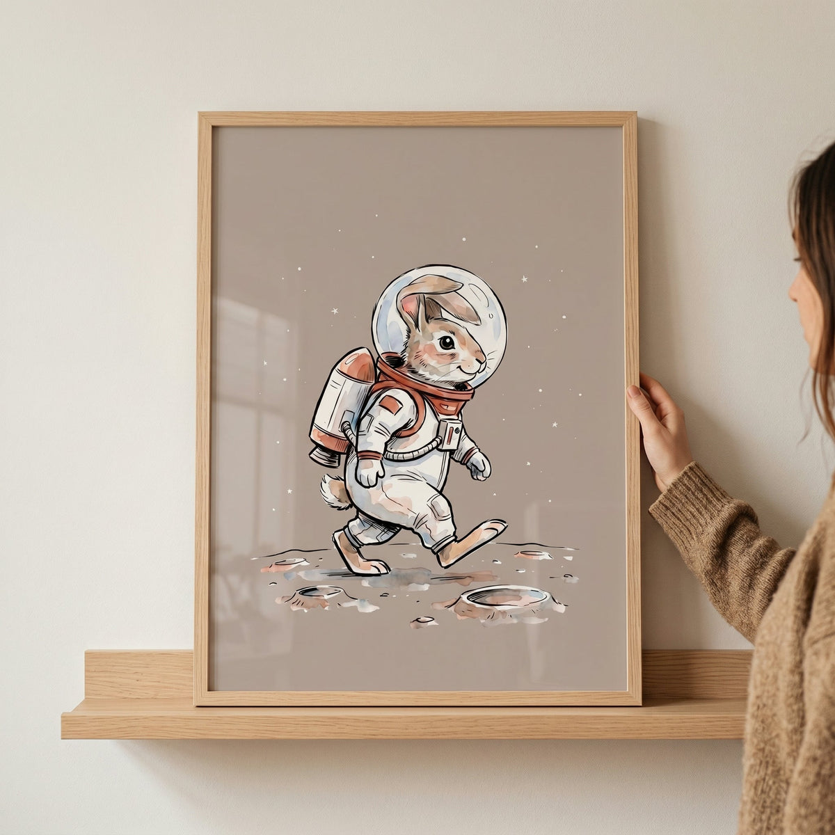 Space Bunny Explorer Digital Art