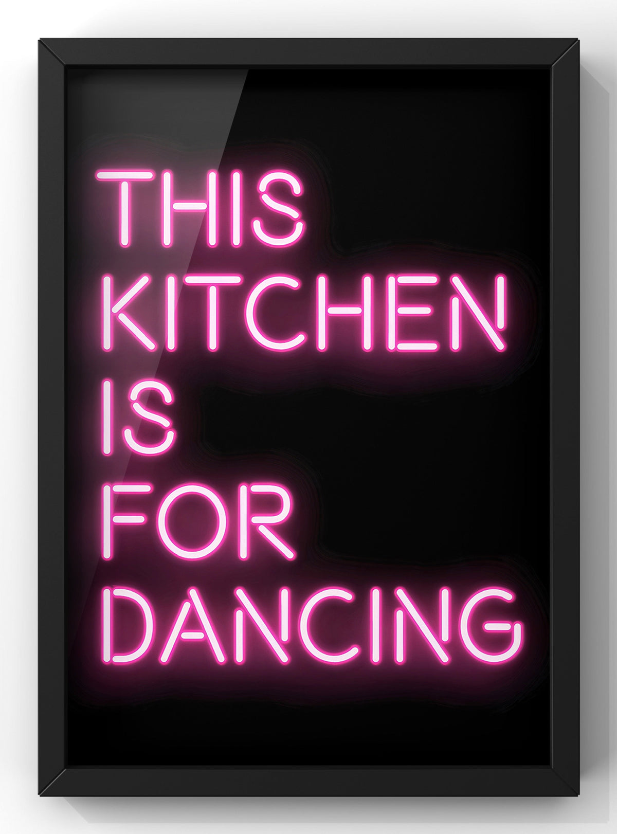 This Kitchen Is For Dancing Neon Digital Wall Art