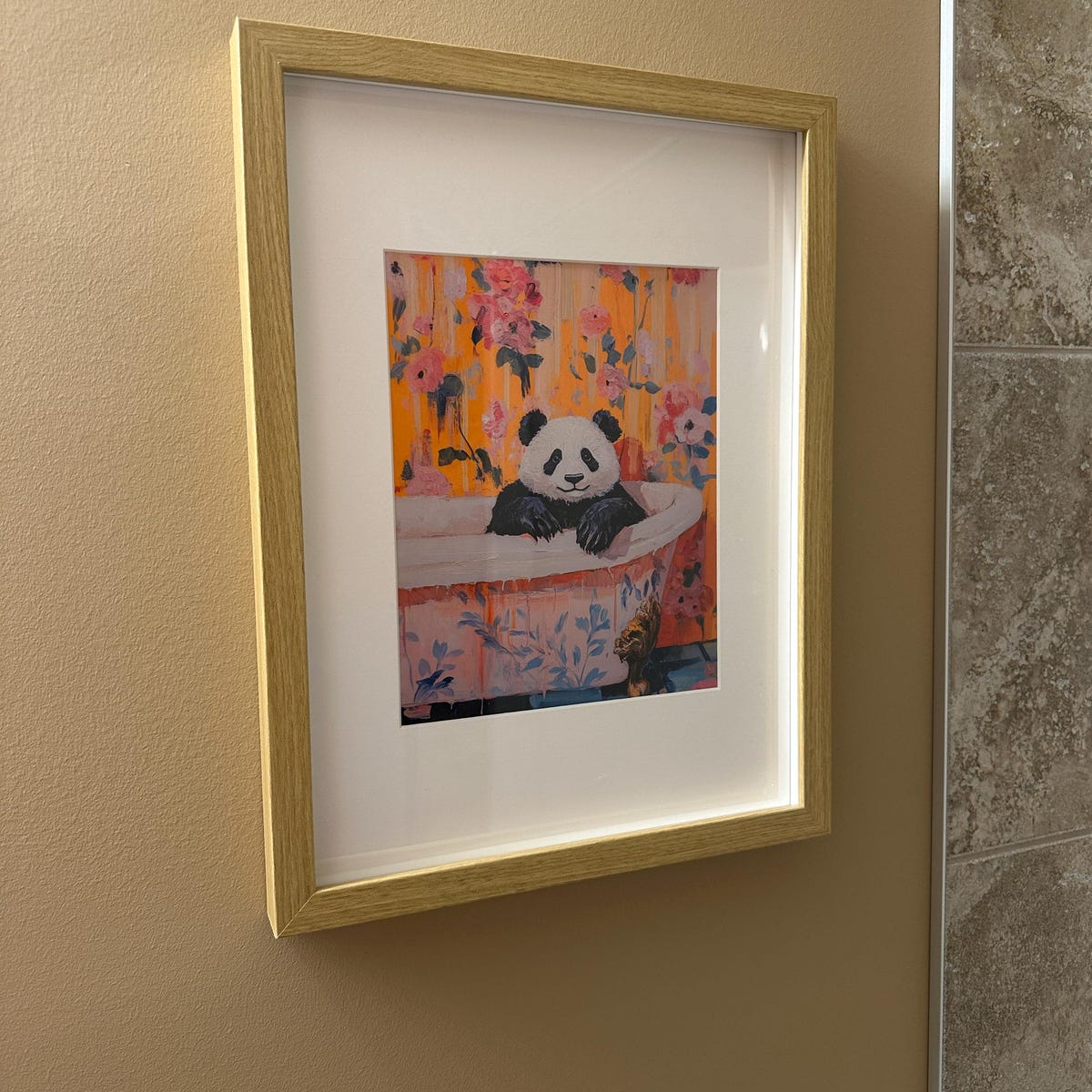 Panda in a Bath Art Print