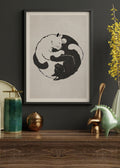 Yin Yang Cats Digital Art Print