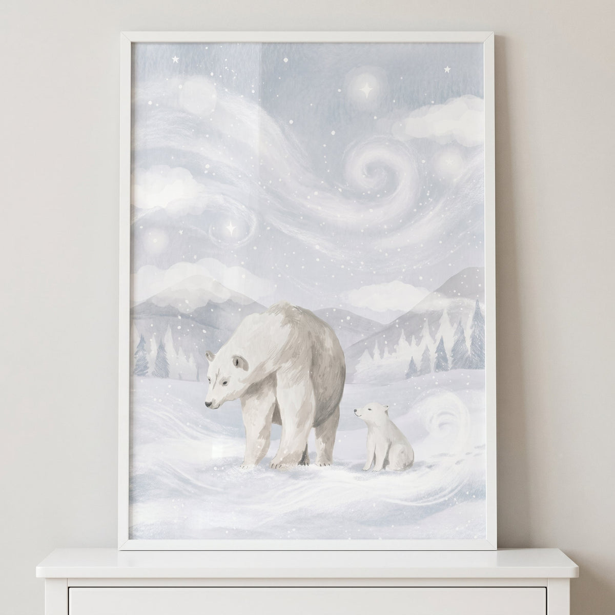 Polar Bear Nursery Winter Wonderland Digital Art