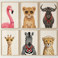 Dapper Safari Animals Digital Art Collection
