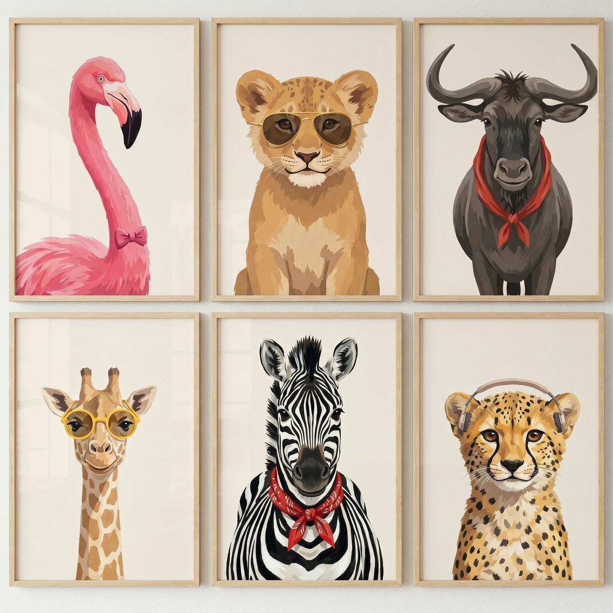 Dapper Safari Animals Digital Art Collection