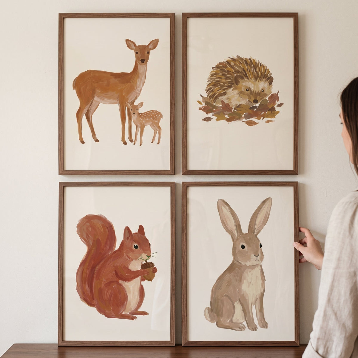 Charming Woodland Animals Digital Art Print Set