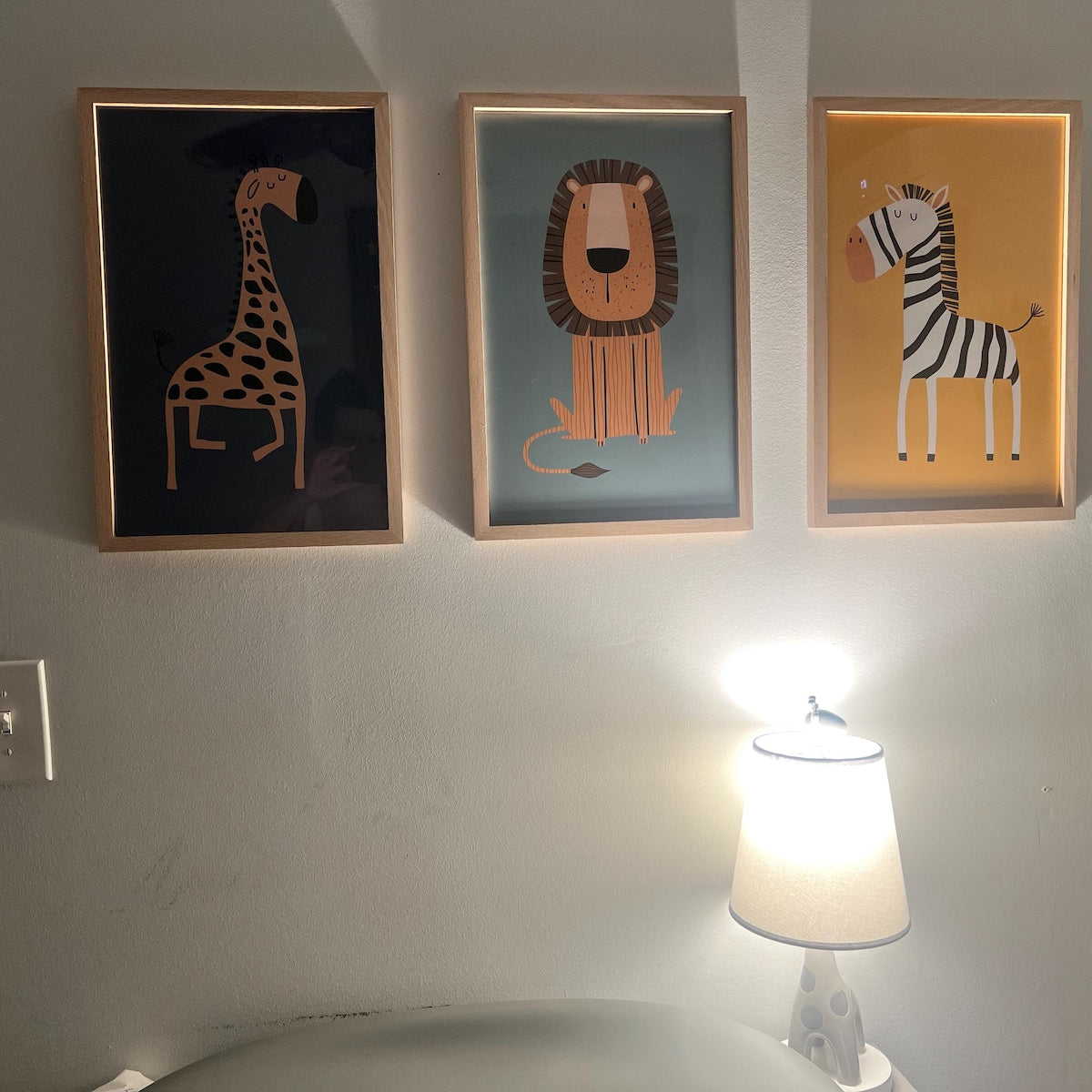 Safari Animals Digital Art Trio