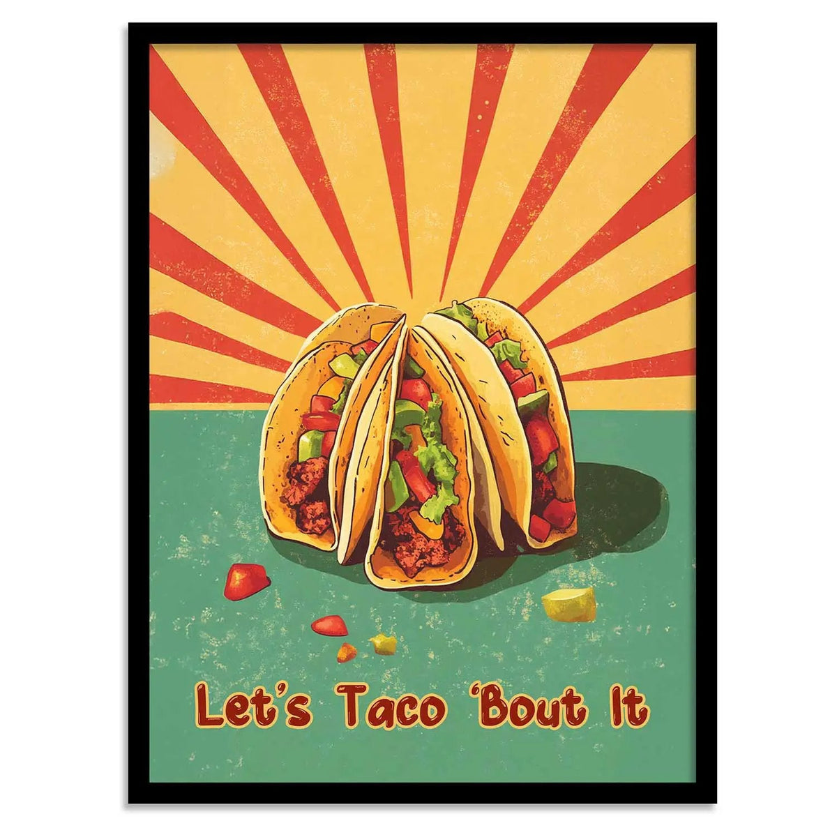 Let's Taco 'Bout It Vintage Retro Food Art Print