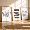 Kitchen Sketch Trio Digital Artwork
