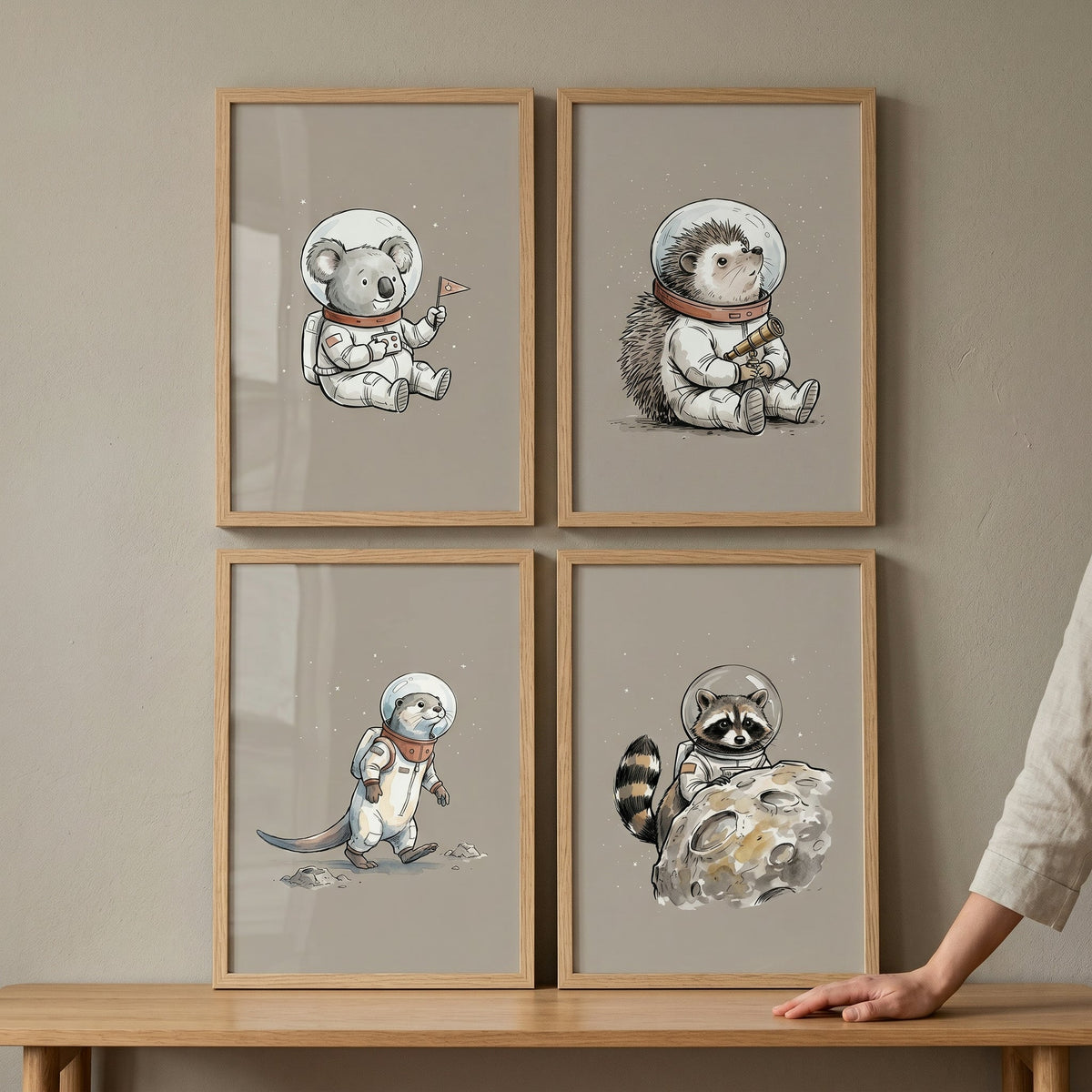 Space Explorer Animals Digital Art Bundle