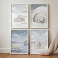 Watercolor Arctic Polar Bear Nursery Digital Art Set