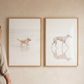 Elegant Beach Dogs Digital Art Duo