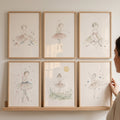 Watercolor Ballerina Digital Art Collection Set of 6