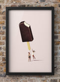 Giant Chocolate Ice Cream Bar Surreal Digital Artwork