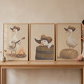 Cowboy Goose Trio Digital Art Set