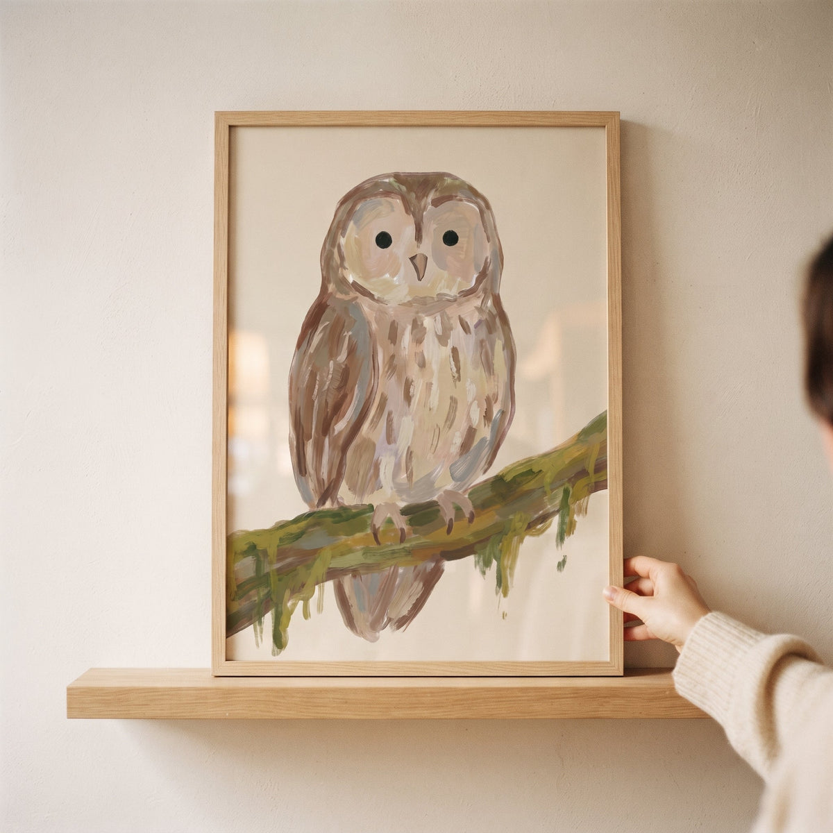 Charming Woodland Owl Digital Artwork