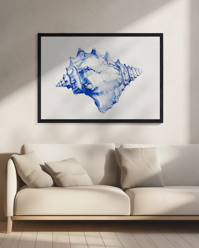 Cobalt Seashell Digital Art Print