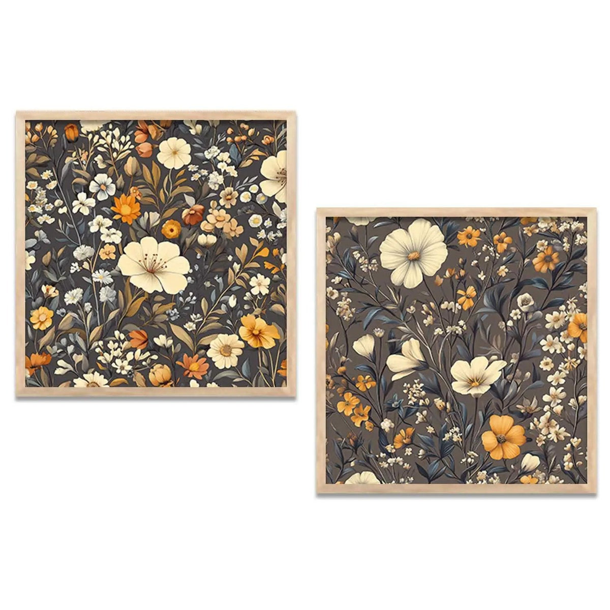 Midnight Meadow Floral Digital Art Print