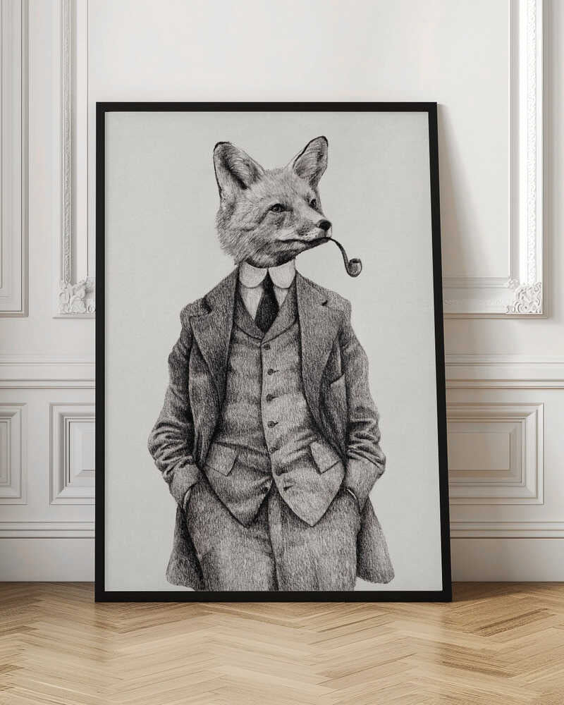 Gentleman Fox with Pipe Digital Illustration