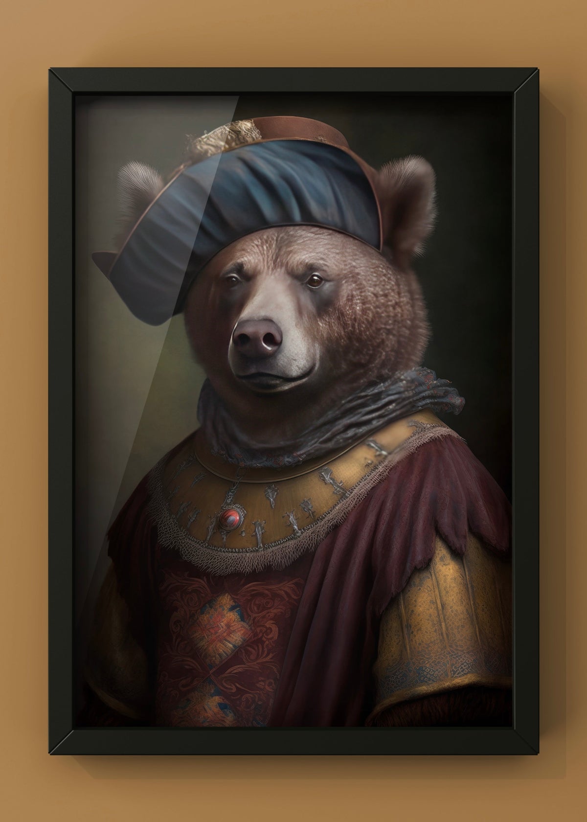Regal Bear Renaissance Portrait Digital Download