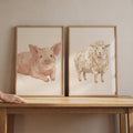 Farmhouse Pig and Sheep Digital Art Set