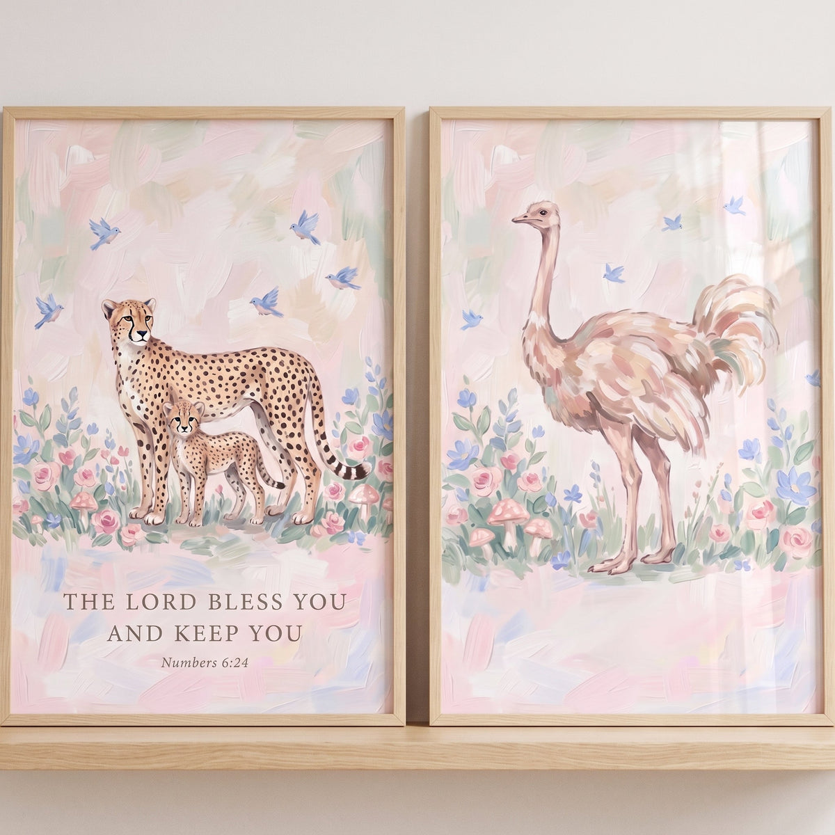 Safari Animal Blessings Nursery Digital Art Set