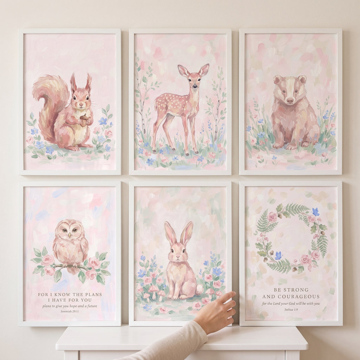 Watercolor Woodland Nursery Digital Art Prints Set