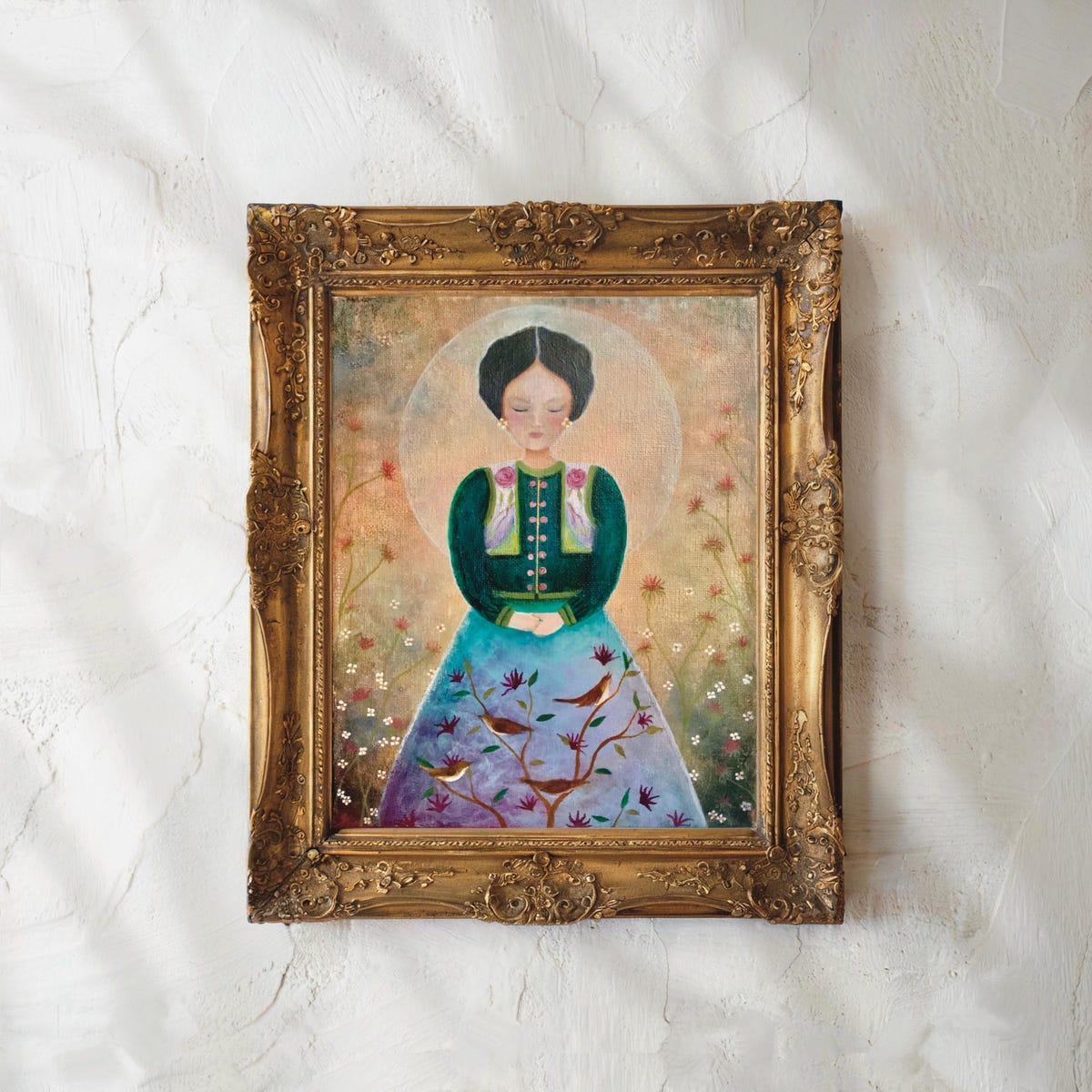 Serene Meadow Maiden Digital Art