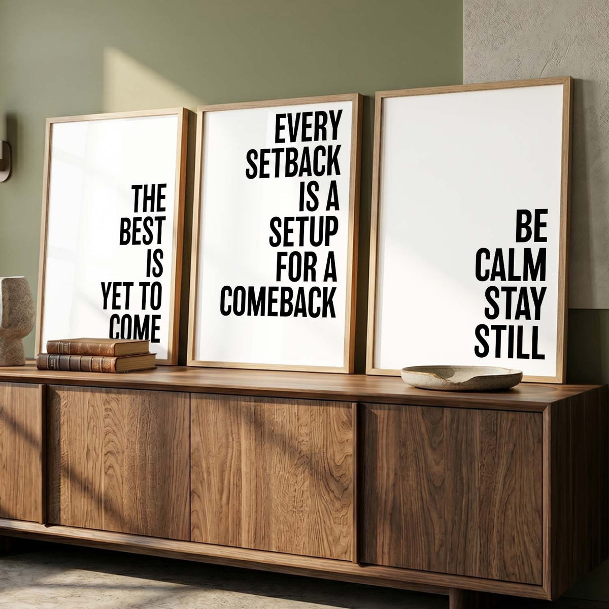 Inspirational Typography Triptych Digital Art