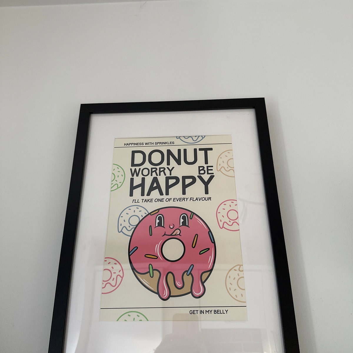 Donut Worry Be Happy Digital Art Print