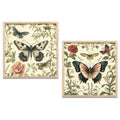 Vintage Botanical Butterflies Digital Art Set