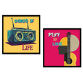 Retro Music Chords of Life Digital Art Set