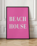 Beach House Pink Typography Digital Print