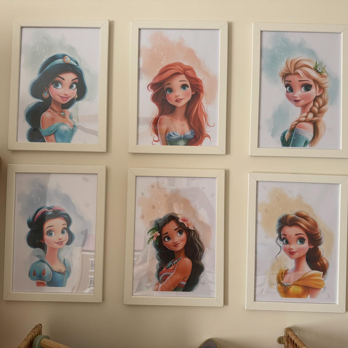 Watercolor Princess Portrait Collection Digital Download