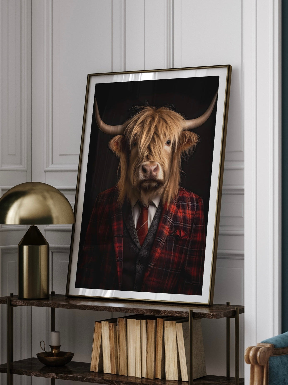 Dapper Highland Cow Digital Artwork