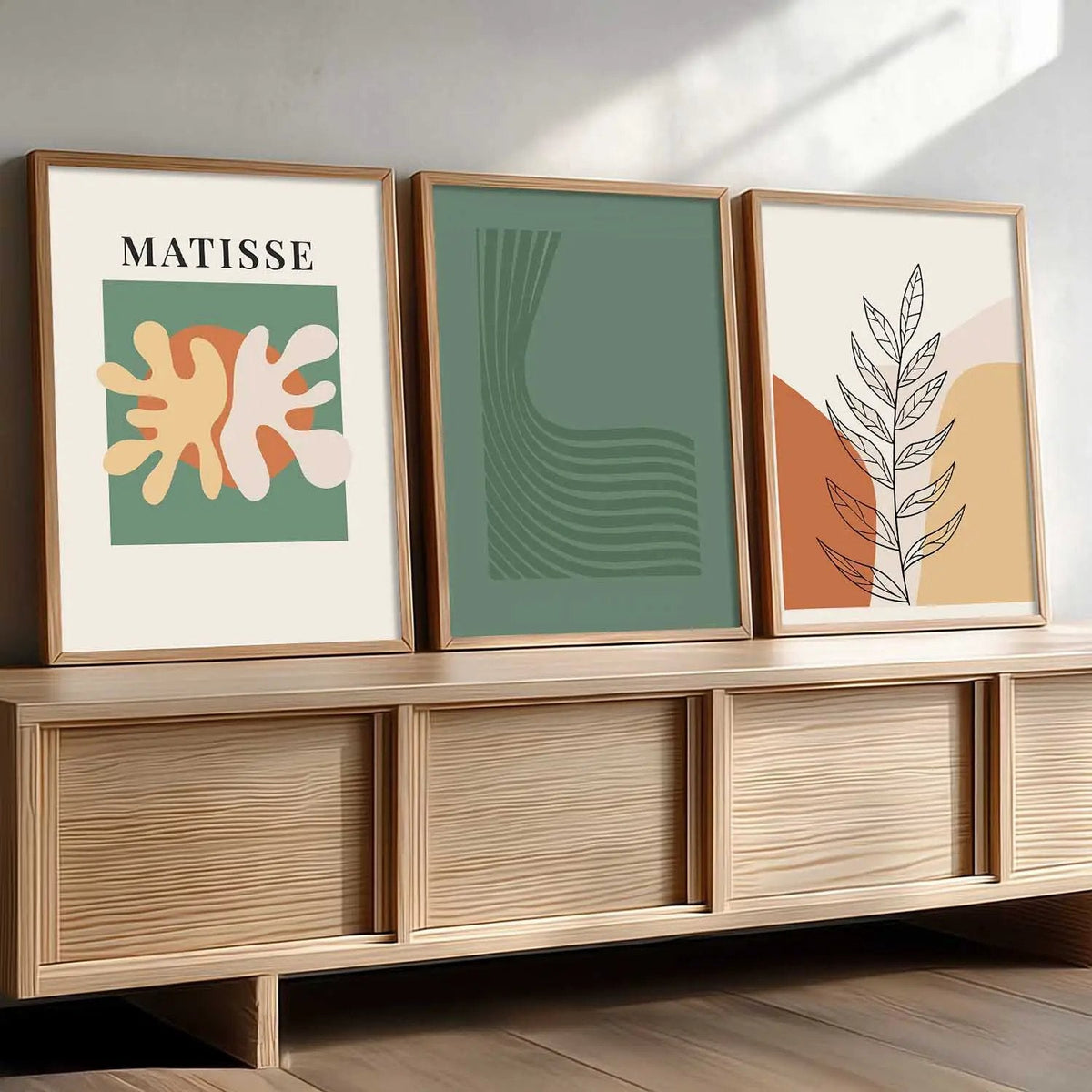 Matisse Botanical Abstract Triptych Digital Art