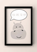 You Are So Hip Cute Hippo Digital Art