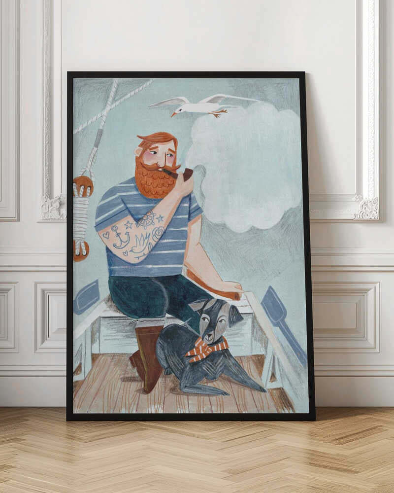 Sailor and Loyal Dog Digital Artwork