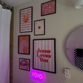 Jesus Loves You Retro Pink Stripes Digital Art Print