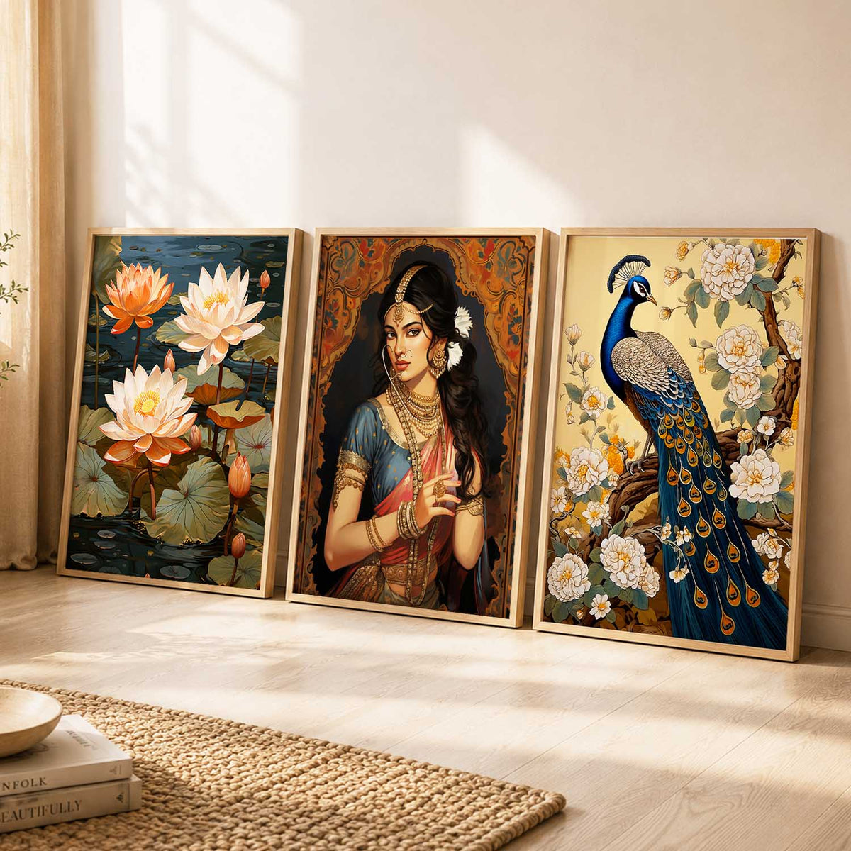 Indian Heritage Triptych Digital Art Collection