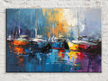 Abstract Harbor Sunset Digital Artwork