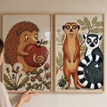 Charming Woodland and Savanna Animal Companions Digital Art
